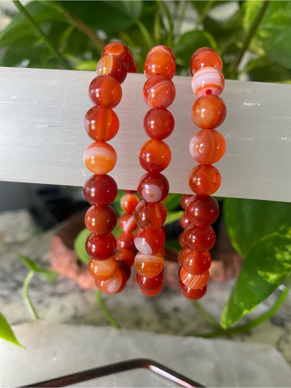 🧡🔥 Carnelian 8mm Crystal Bead Bracelet 🔥🧡